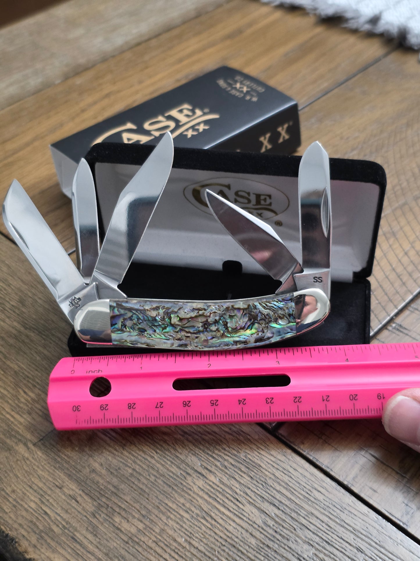 2003 Case XX Abalone 5 Blade Sowbelly with Felt Box TB8339