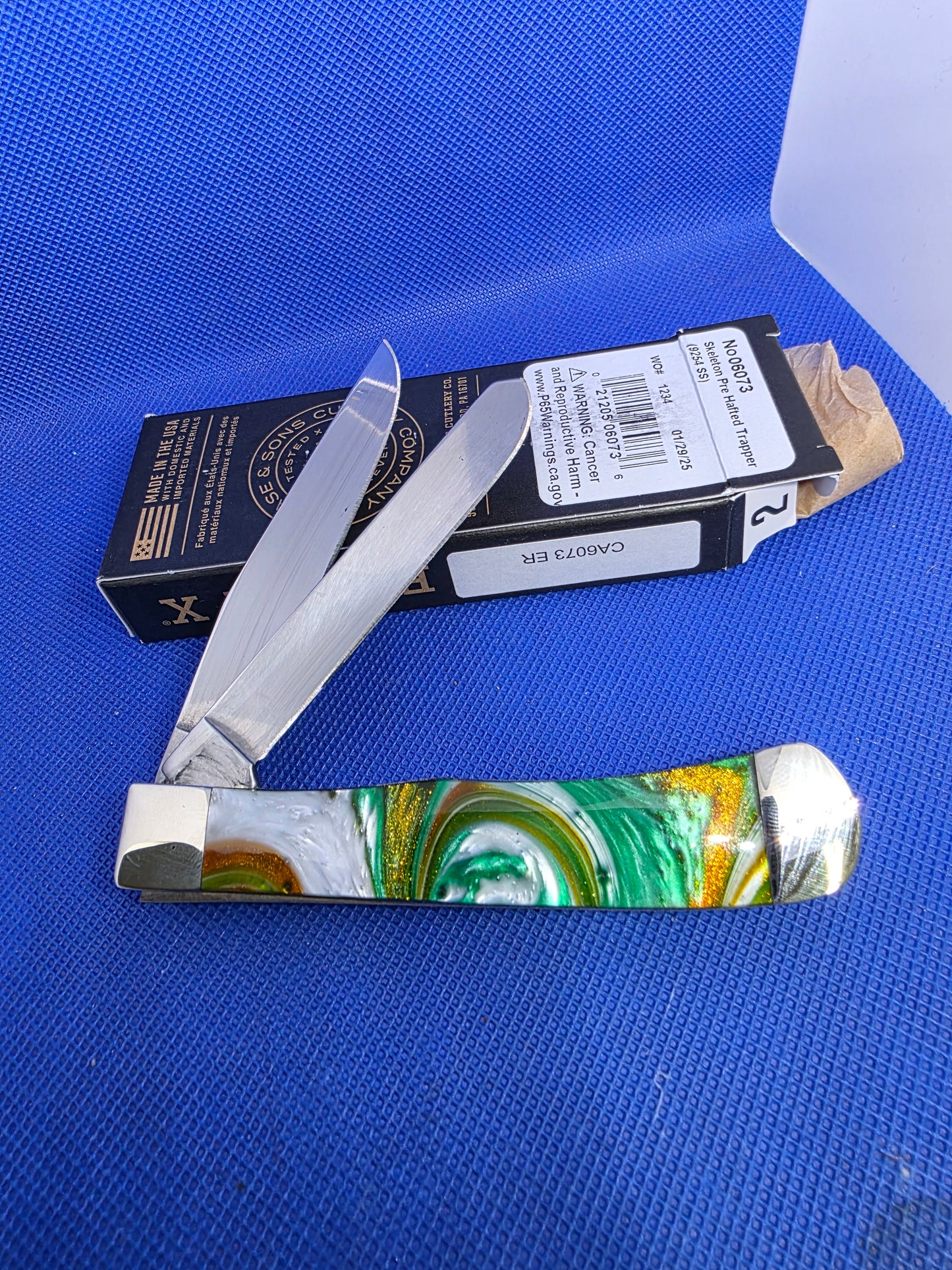 Case XX Corelon Trapper with Emerald River Handles - 6073-ER