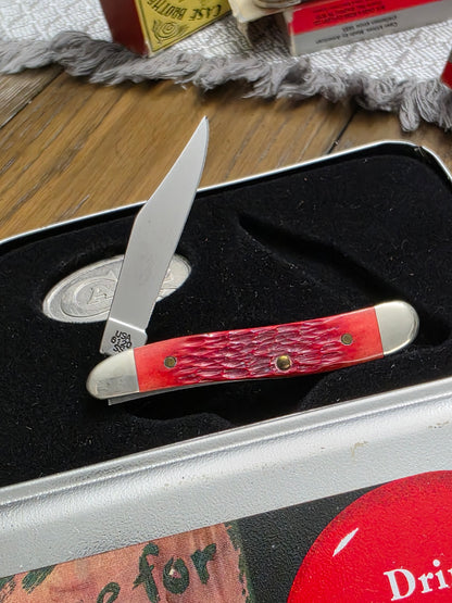 2002 Case XX Red Jig Bone Peanut 6120 Coca-Cola in the original tin