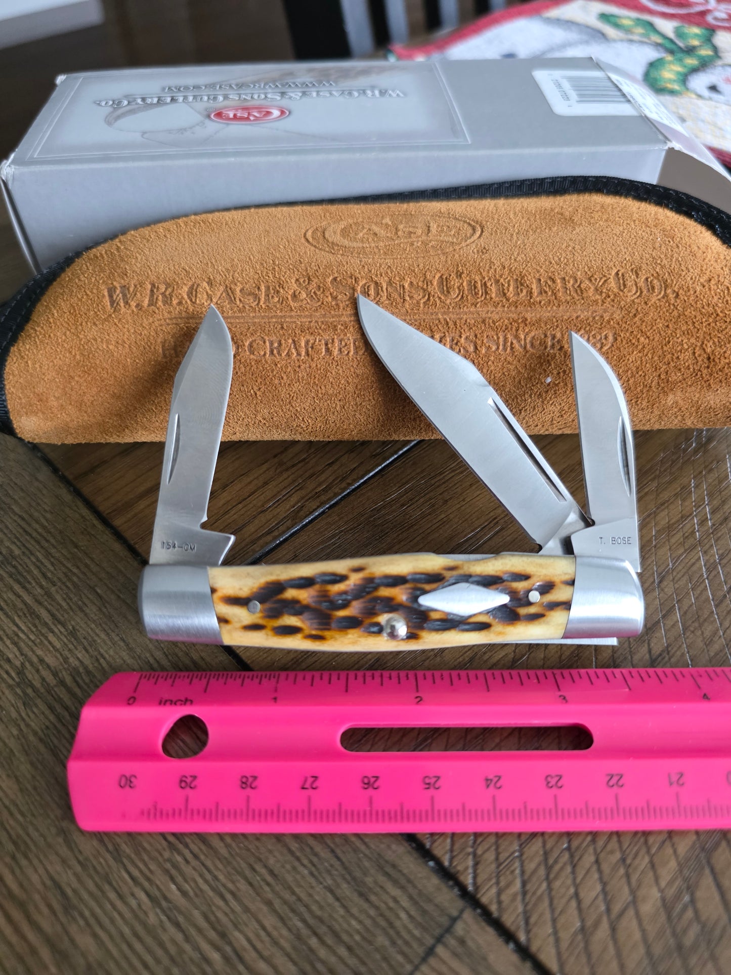 2015 Case XX Tony Bose Cattle Knife Chestnut Bone 07223 154CM