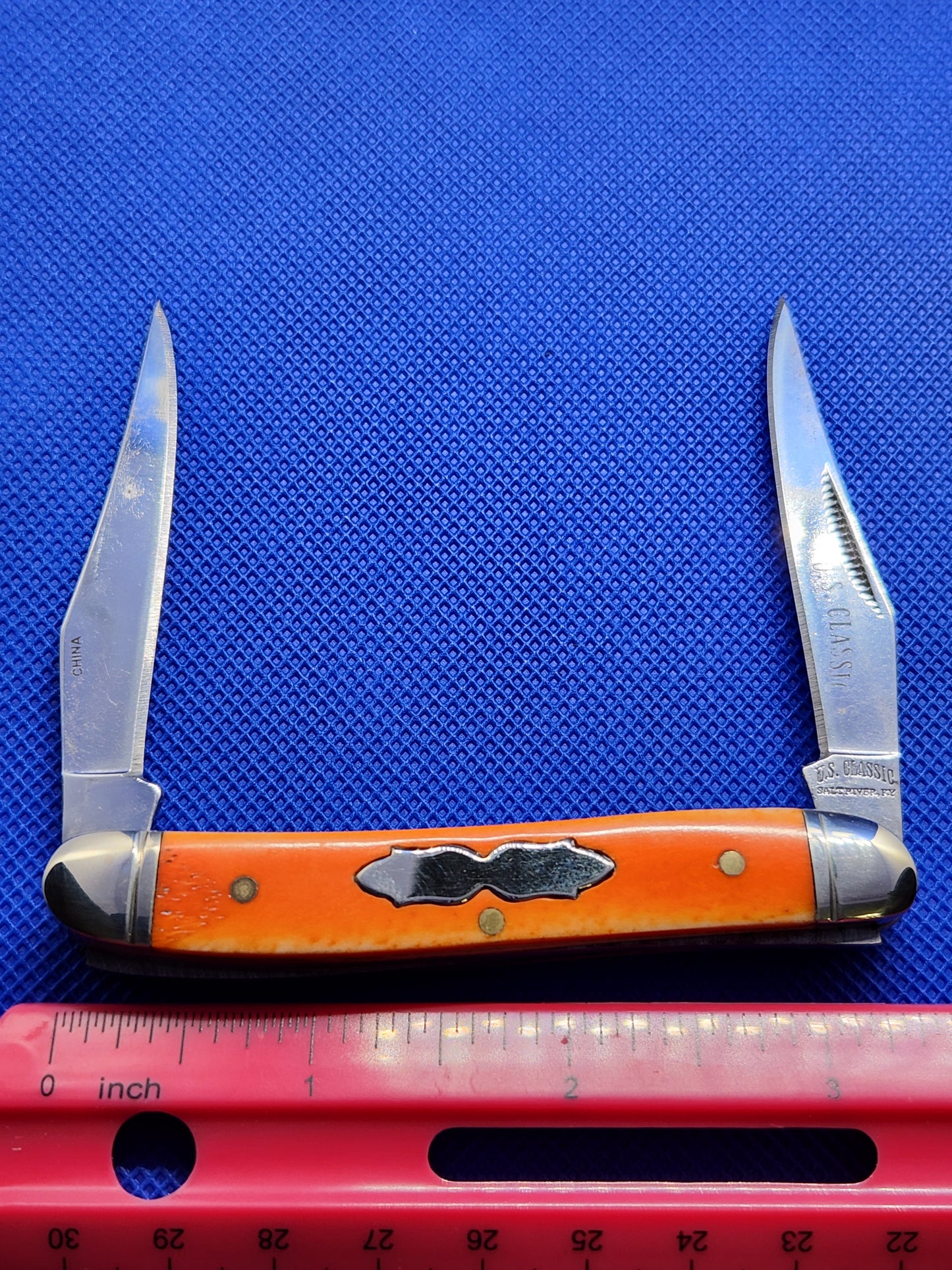 US Classic Smooth Orange Bone Muskrat knife EM2567017OR