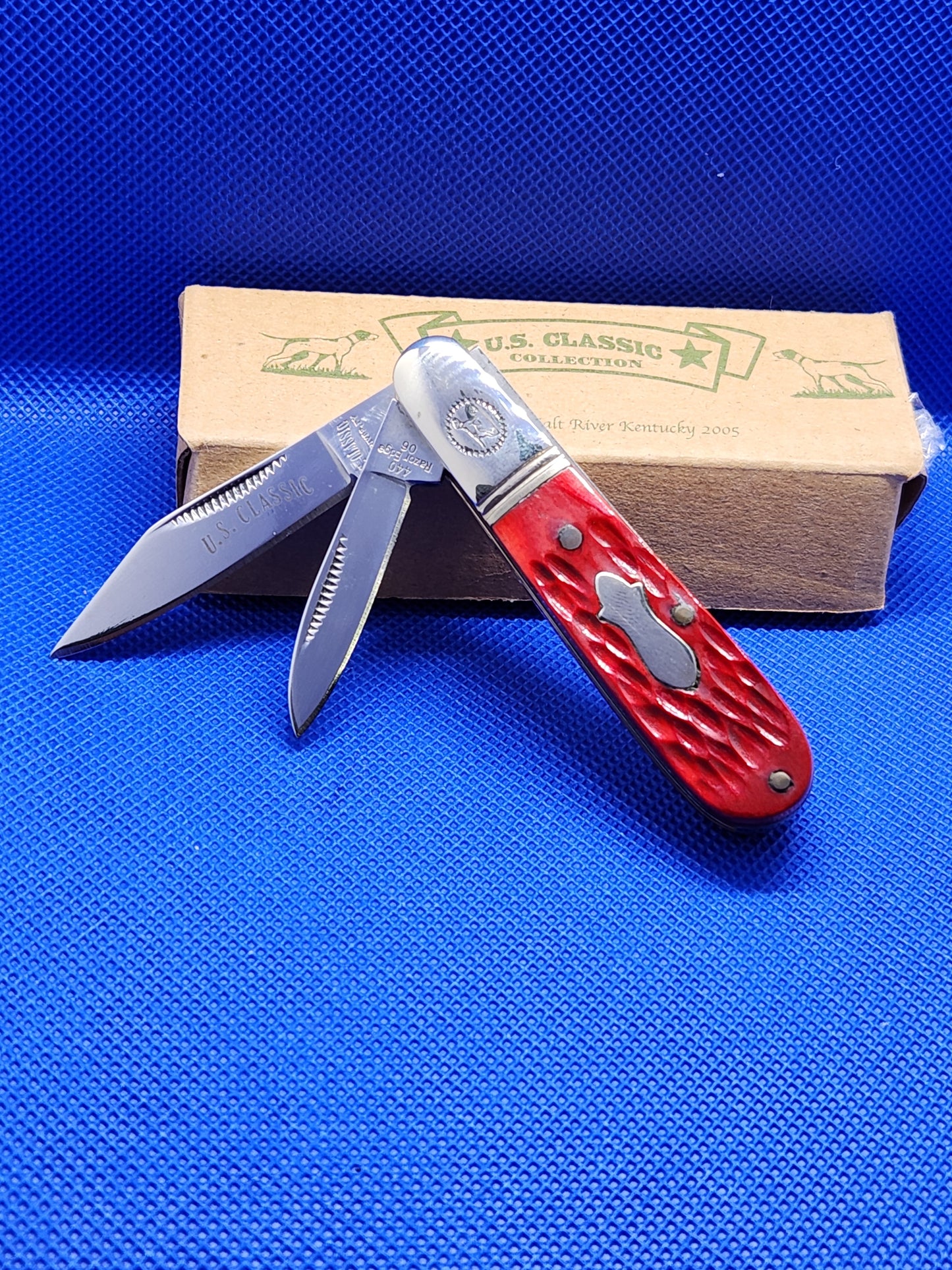 US Classic Small Barlow with Red Jigged Bone Handles