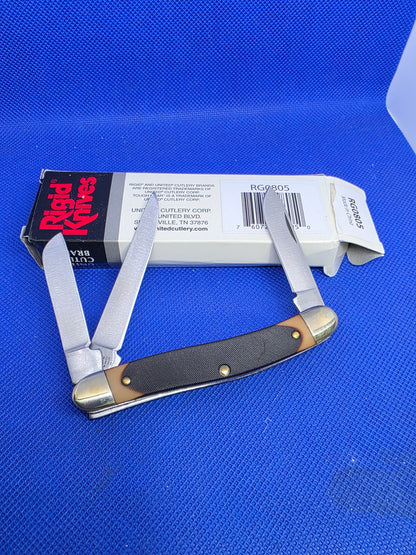 Rigid - Stockman 3.75" with Brown Sawcut Delrin Handles - RG805