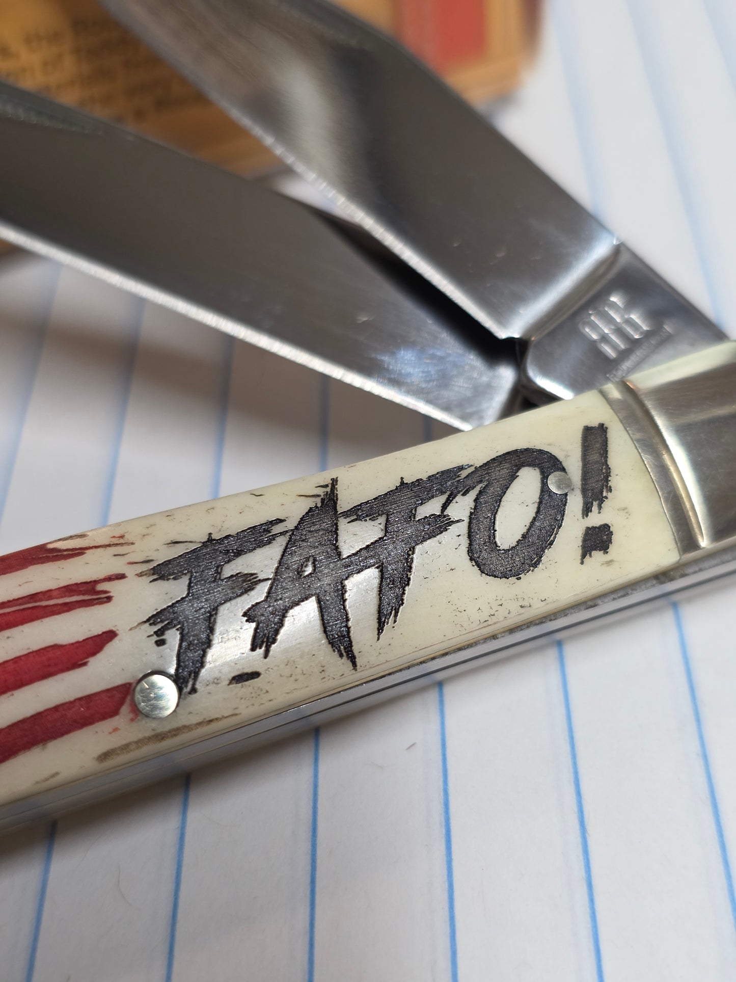 Rough Ryder 2026 Trump Knife FAFO Custom Etched RR22034W - FAFO