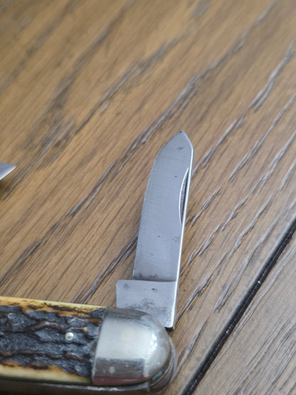 Hoffritz - Equal End Stockman Cattle Knife - Long Pull - Stag Handle