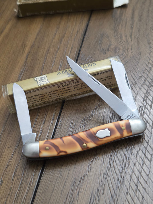 Schrade Walden USA 896K Butter & Molasses Handles 3 blade Stockman NIB