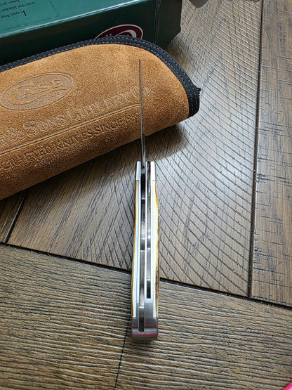 2003 Case XX Tony Bose Calab Dog Leg Jack Burnt Stag Handle Knife 01302 NIB