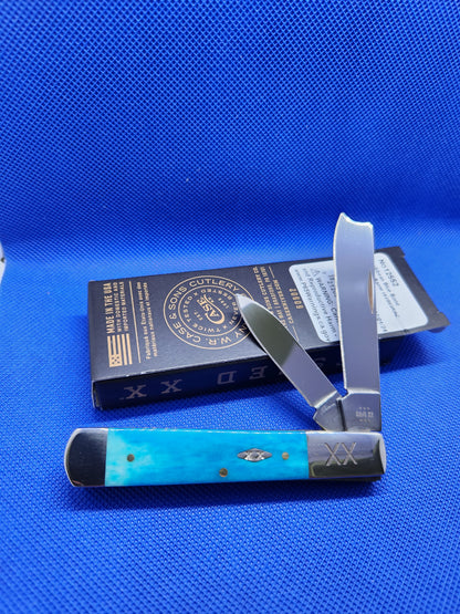 2024 Case XX Smooth Caribbean Blue Bone Razor  Pocket Knife 12551 SFO 62005RAZ