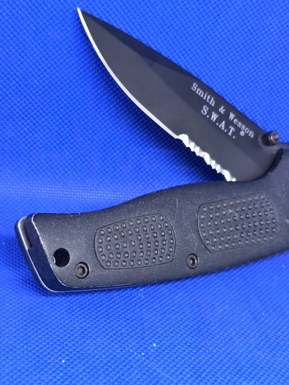Smith & Wesson S.W.A.T. Tactical Linerlock Knife - Clip Point Serrated
