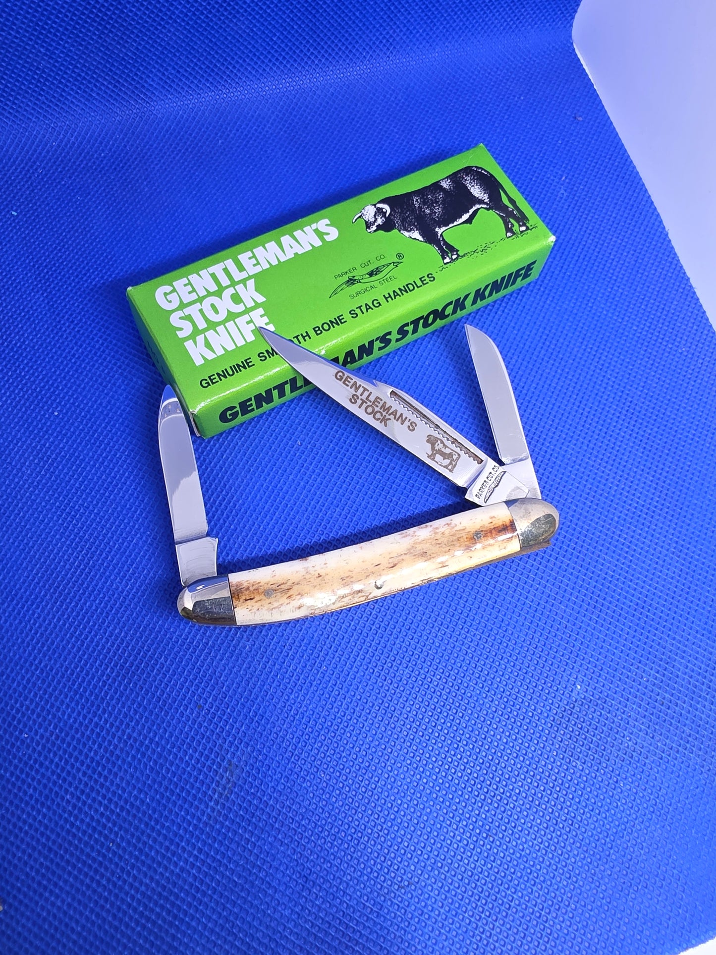 Parker Cut Co. Gentleman's Stock Knife Japan Medium Stockman 3 Blade NO. P-8