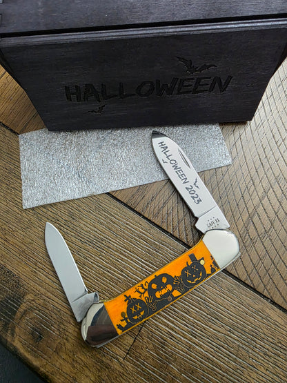 2023 Case XX Halloween Canoe Persimmon Bone NIB 10626