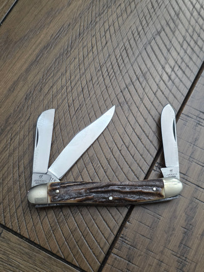 J.A. Henckels German Stockman 1815 Stag Handle 3 Blade Badge Shield