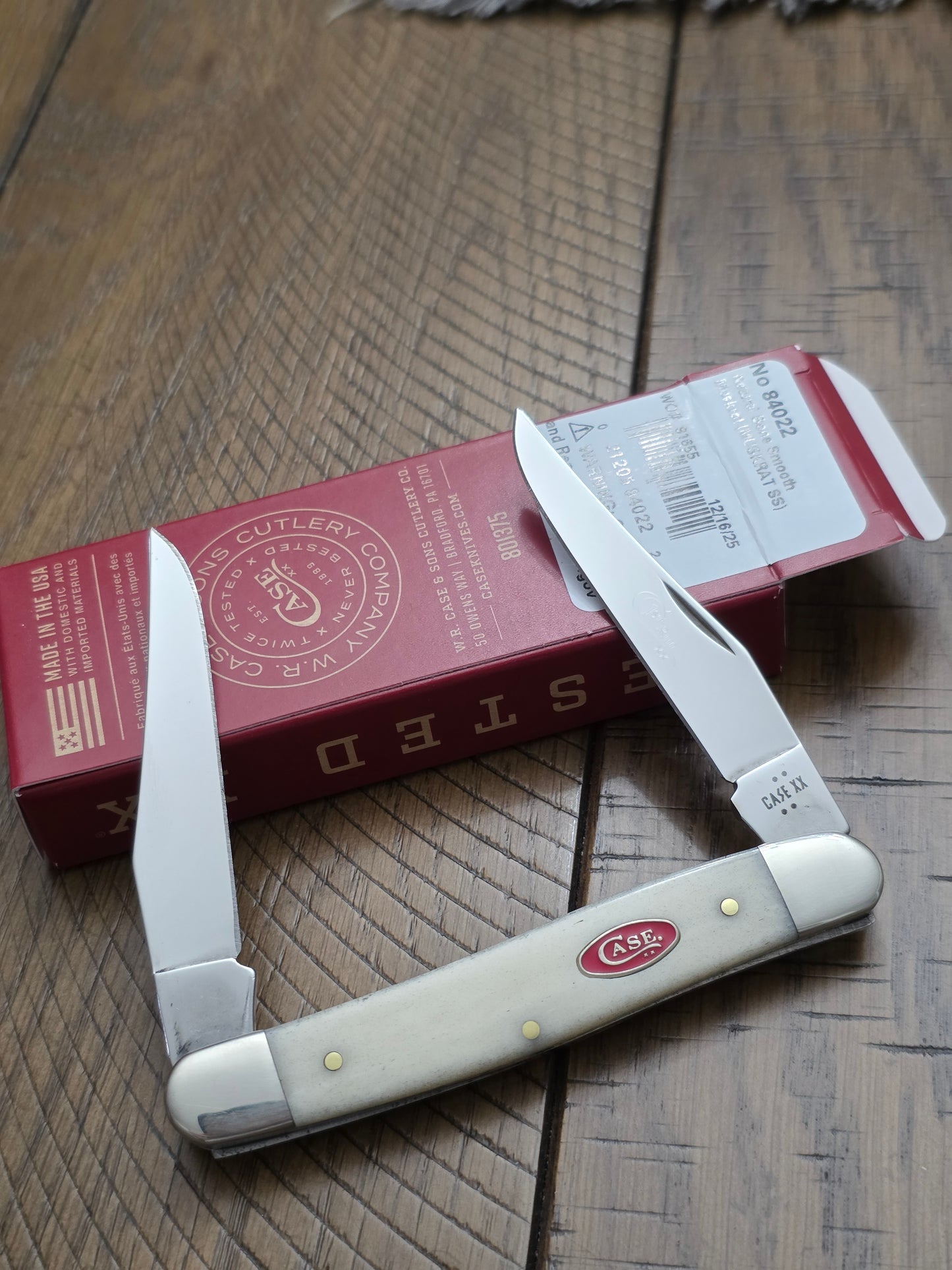 2026 Case XX Smooth Natural Bone Muskrat Red Shield First Production Run 84022