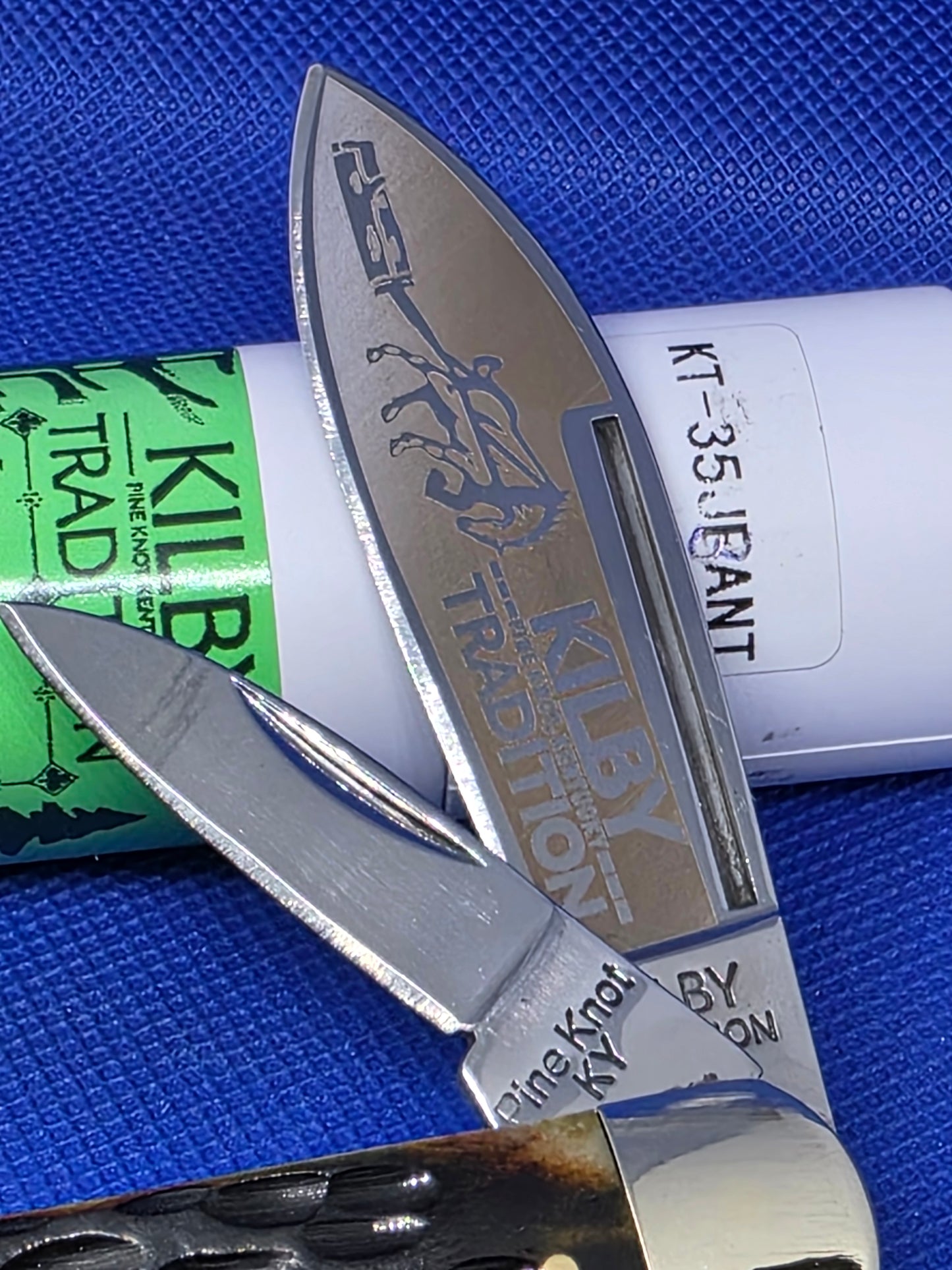 Kilby Tradition - Flop Eared Jack - Green Bone jigged Handle- KTjgbant35