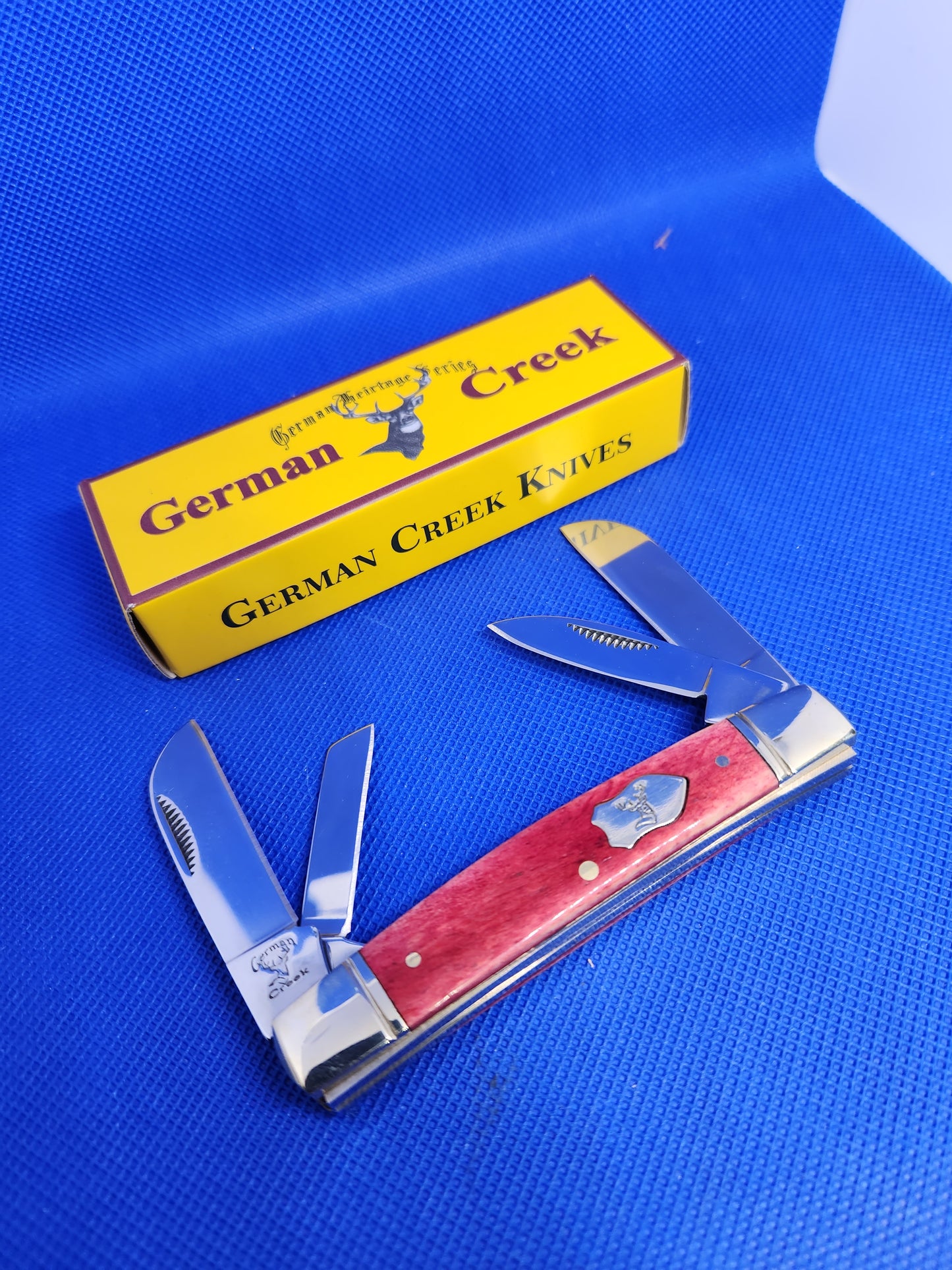 GERMAN CREEK 3 5/8" Couteau de poche du Congrès 4 lames, tout nouveau OS ROUGE LISSE