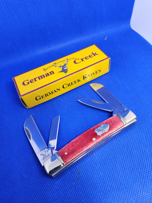 GERMAN CREEK 3 5/8" Couteau de poche du Congrès 4 lames, tout nouveau OS ROUGE LISSE