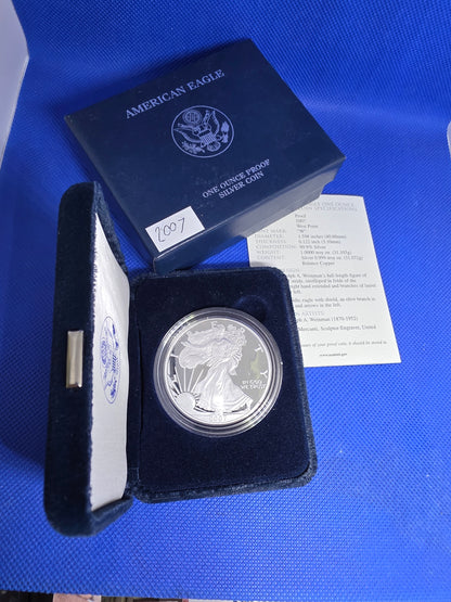 2007 SAE Proof Silver American Eagle $1 New in Box