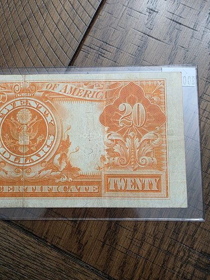 1922 $20 Gold Certificate Large Note - Very Good Shape