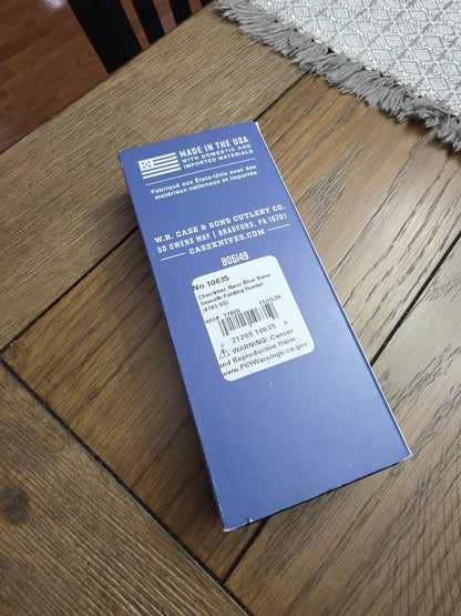 2024 Case XX  Christmas Folding Hunter Smooth Blue Bone Handles 10635