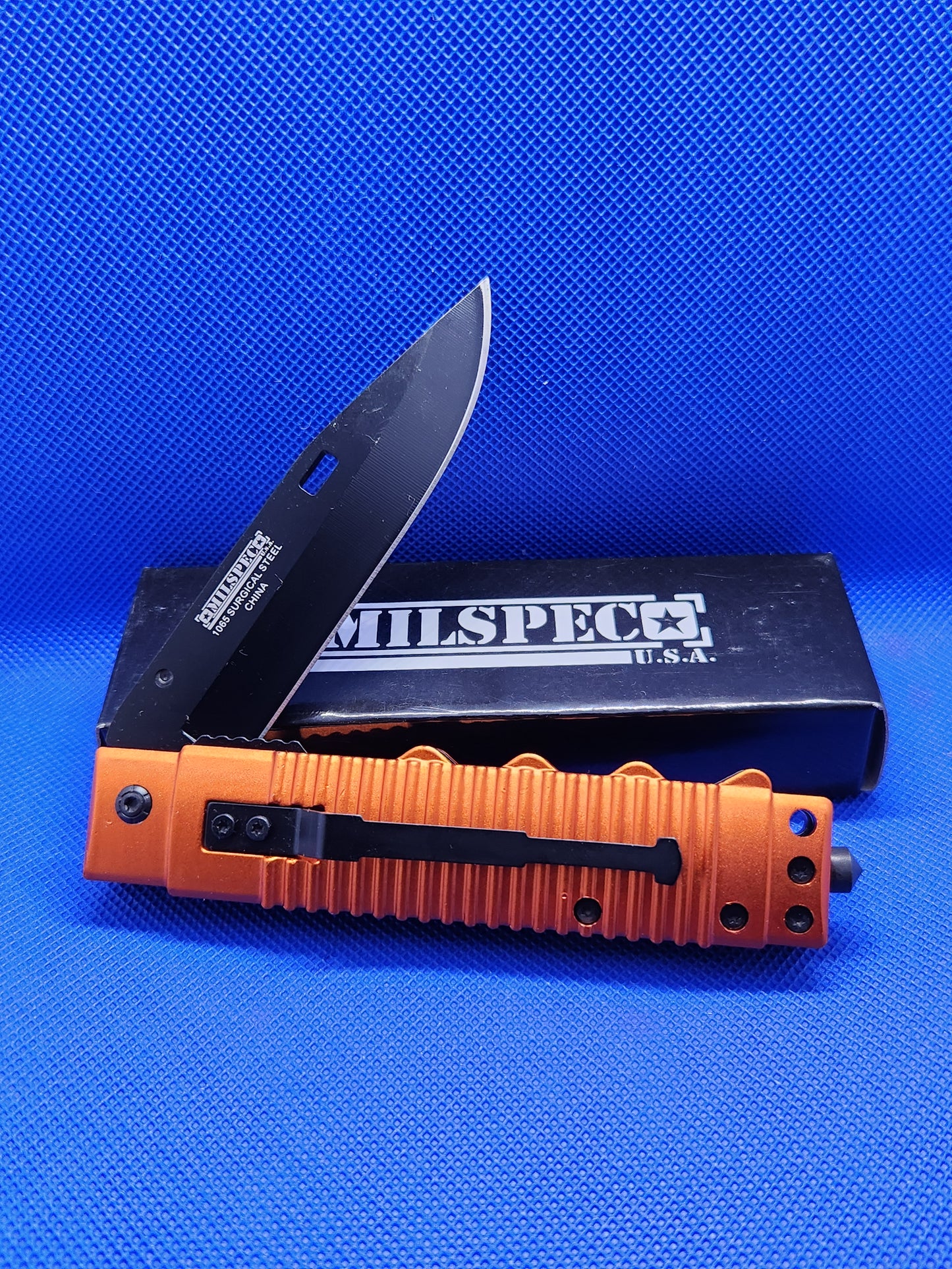 Milspec USA Orange Assisted Open EMS Pocket Knife YC-S-8336-OR