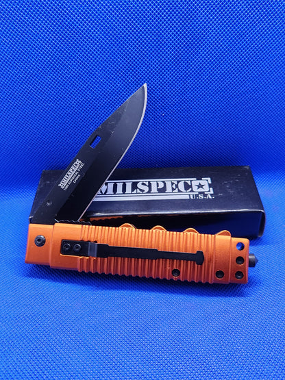 Milspec USA Orange Assisted Open EMS Pocket Knife YC-S-8336-OR