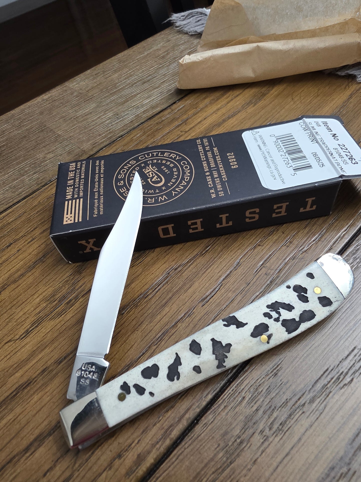 2025 Case XX Cow Print Slim Line Trapper 227263 Exclusive