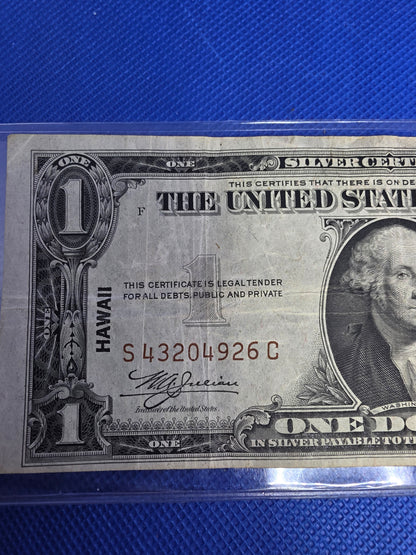 1935A $1 Hawaii Silver Certificate Emergency Note - Nice Condition