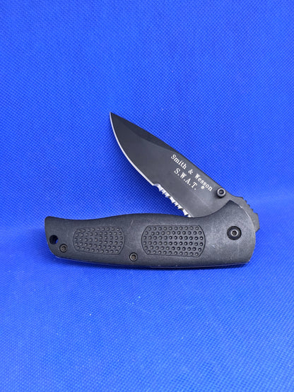 Smith & Wesson S.W.A.T. Tactical Linerlock Knife - Clip Point Serrated