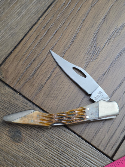 Vintage Taylor Cutlery Lock Back Bone Handle Knife Japan Made