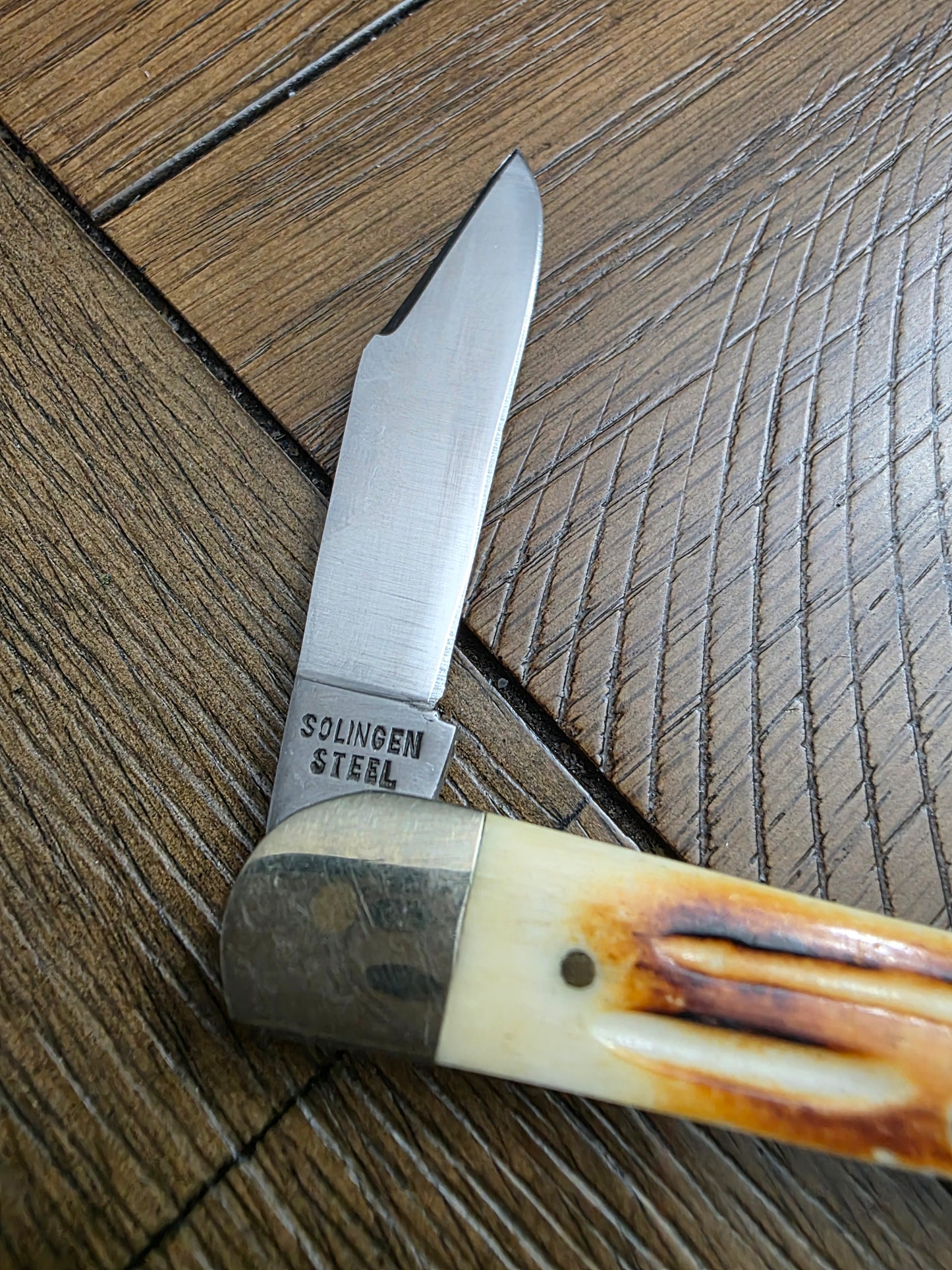 Frost Cutlery - Medium Whittler Burnt Bonestag Handles 3 Blade - Vintage