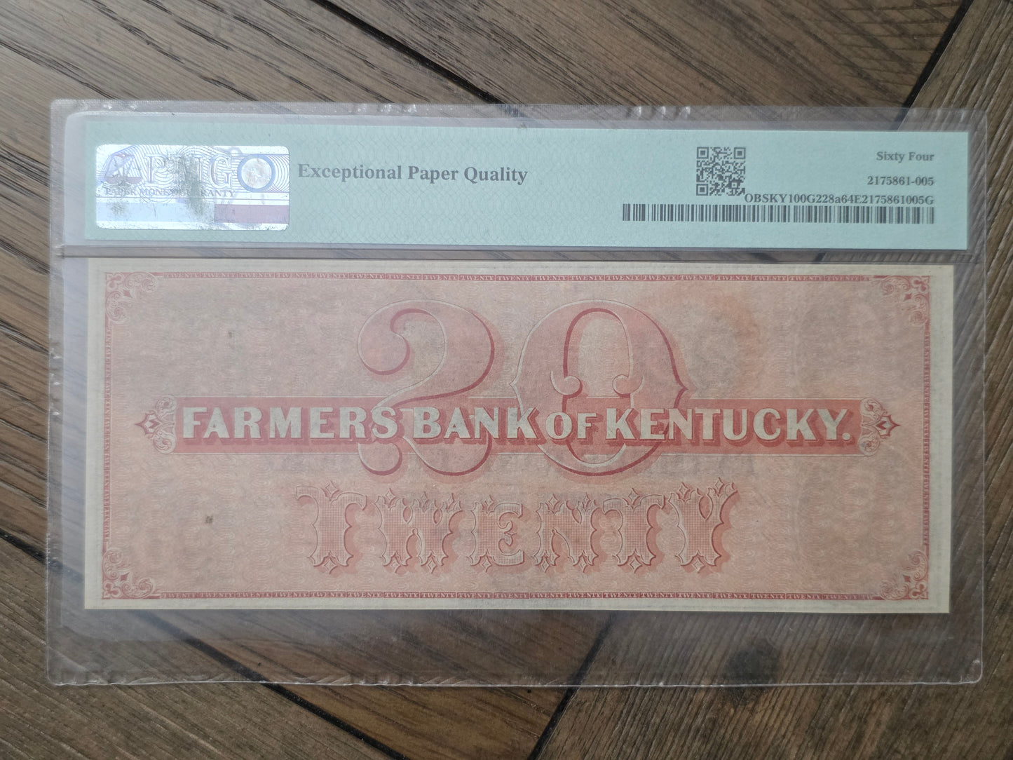 Kentucky, Frankfort $20 1859-60 Farmers Bank of Kentucky PMG 64 Choice Uncirculated