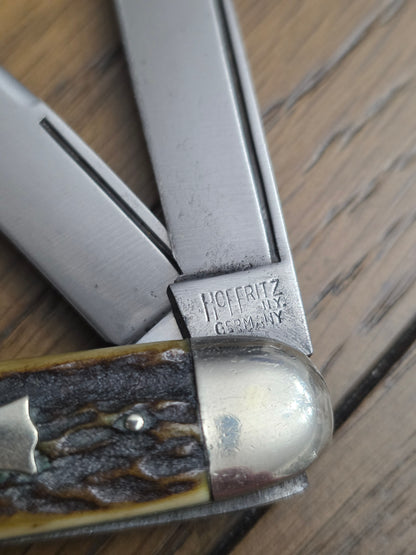 Hoffritz - Equal End Stockman Cattle Knife - Long Pull - Stag Handle