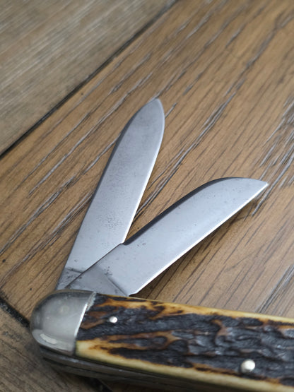 Hoffritz - Equal End Stockman Cattle Knife - Long Pull - Stag Handle