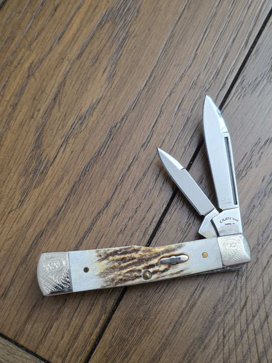 2005 Case XX C. PLATTS Stag Gunstock 2 Blade Case Family Brand No Box