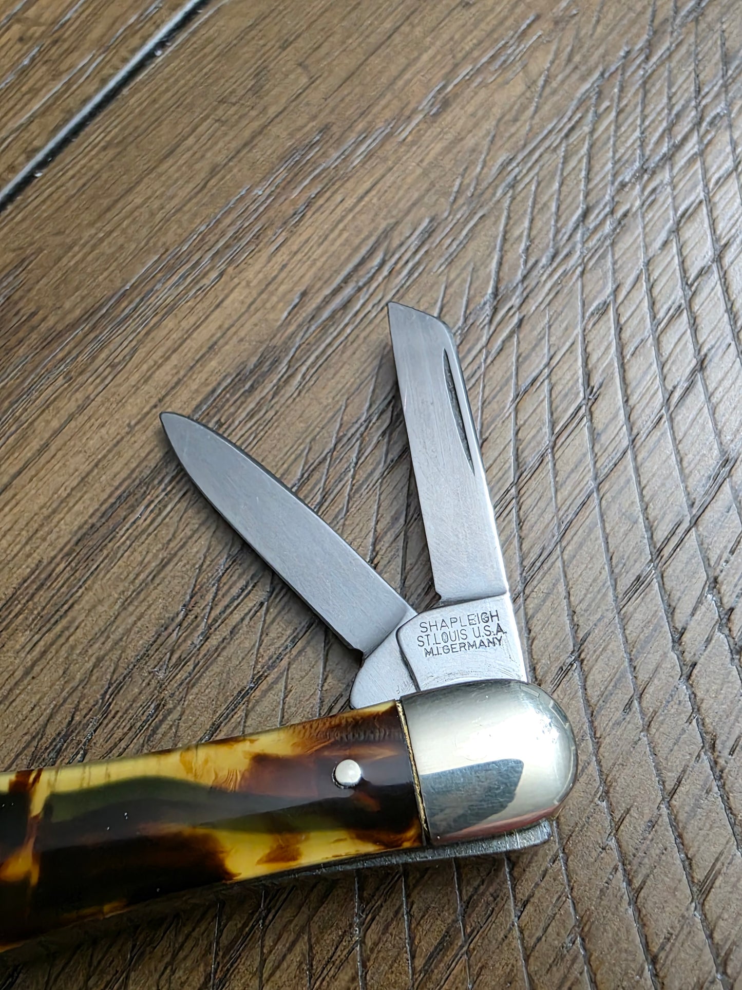 Shapleigh Imitation Tortoise Shell Whittler Swell Center Unused German Made