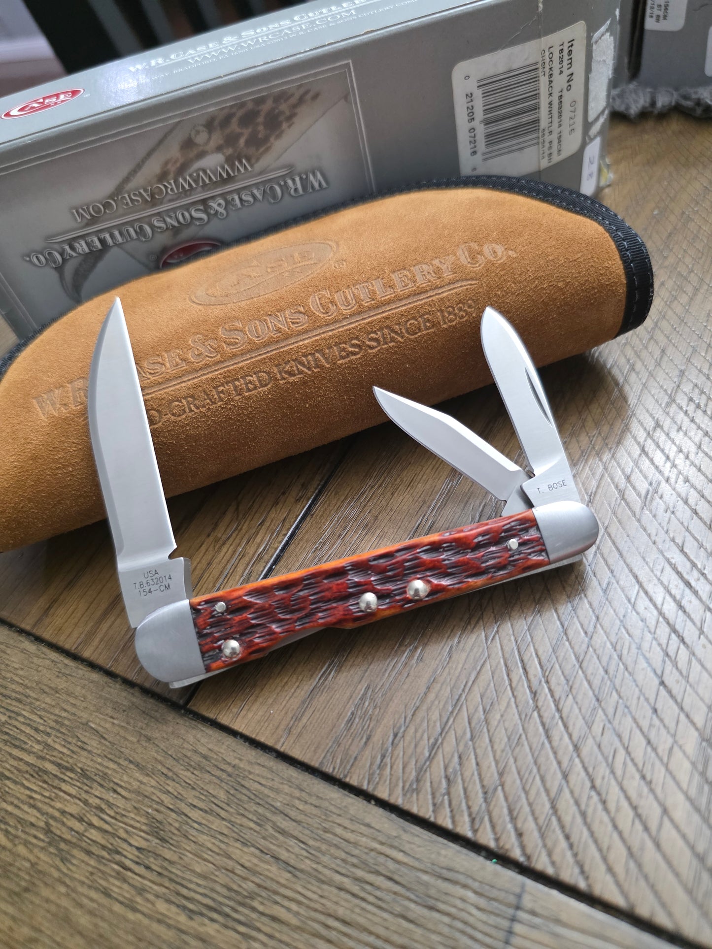 2014 Case XX Tony Bose Lockback Whittler Chestnut Bone 154CM - 07216