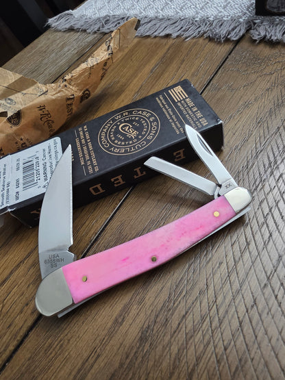 2025 Case XX Bubba Gum Pink Bone Lady Case Seahorse Whittler 22939 NIB