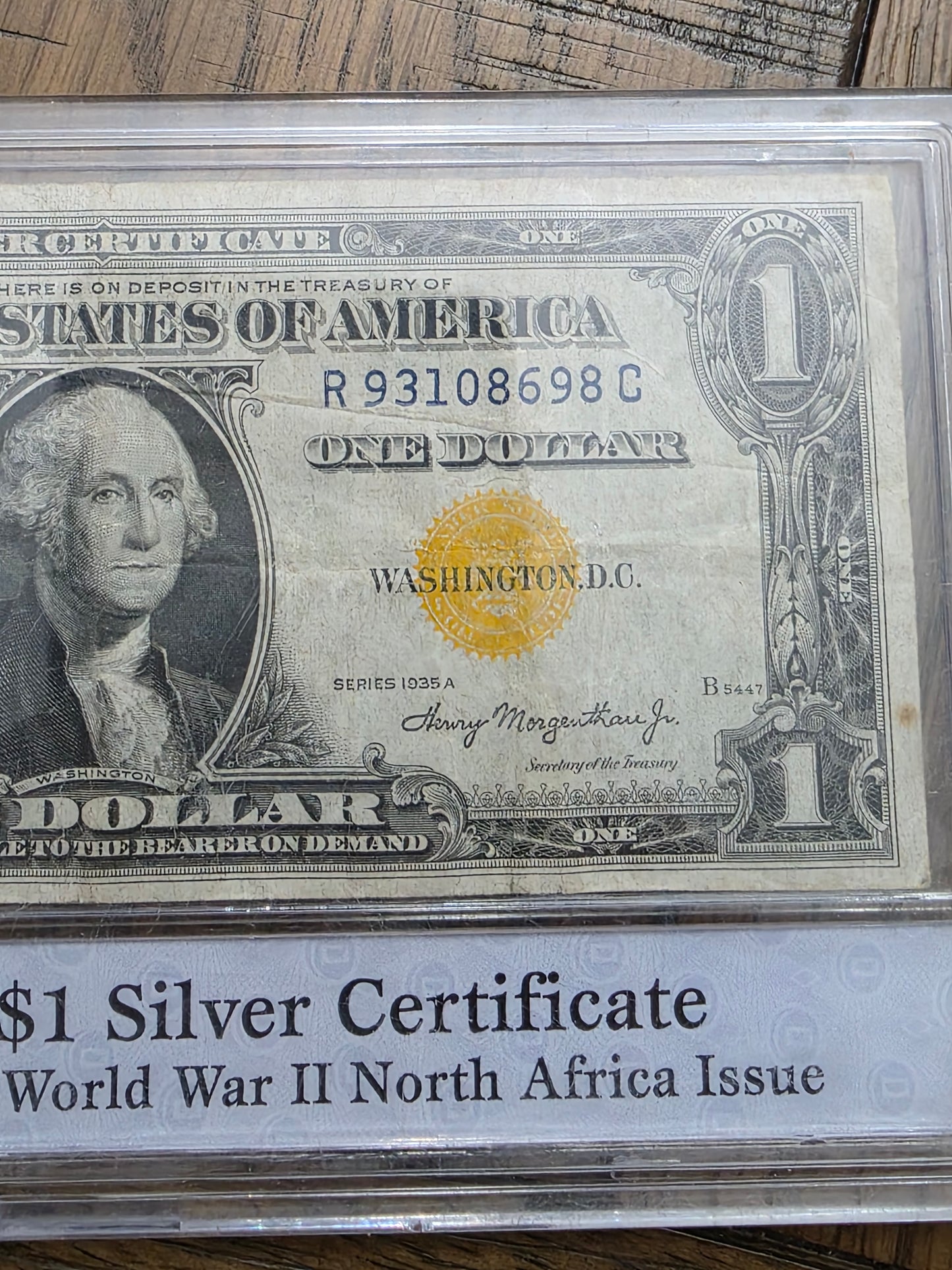 1935 $1 Silver Certificate Yellow Seal WWII North Africa Issue Great Condition
