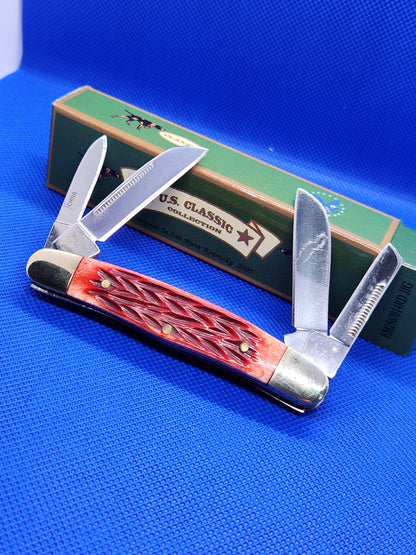 US Classic Congress Red Jig Bone Pocket knife