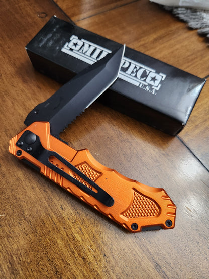 Milspec USA Orange EMS Pocket Knife YC-S-8310-OR