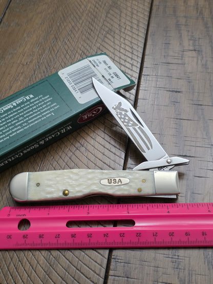 2002 Case XX Jig Natural Bone USA Etch Cheetah - 03841