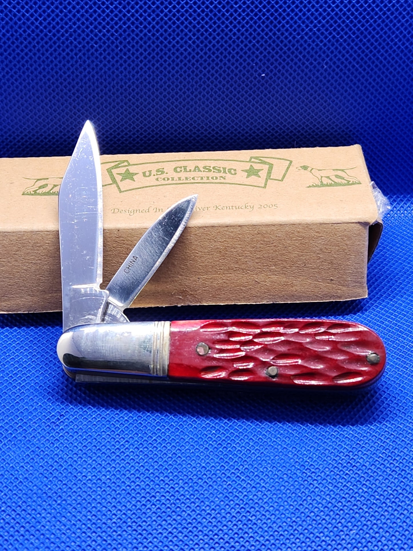 US Classic Small Barlow with Red Jigged Bone Handles