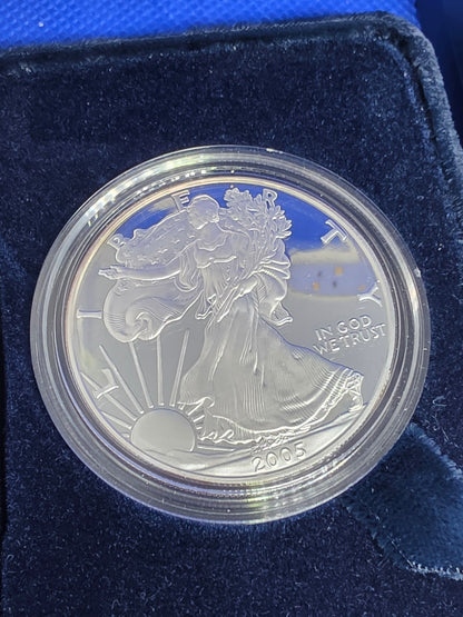 2005 SAE Proof Silver American Eagle $1 New in Box