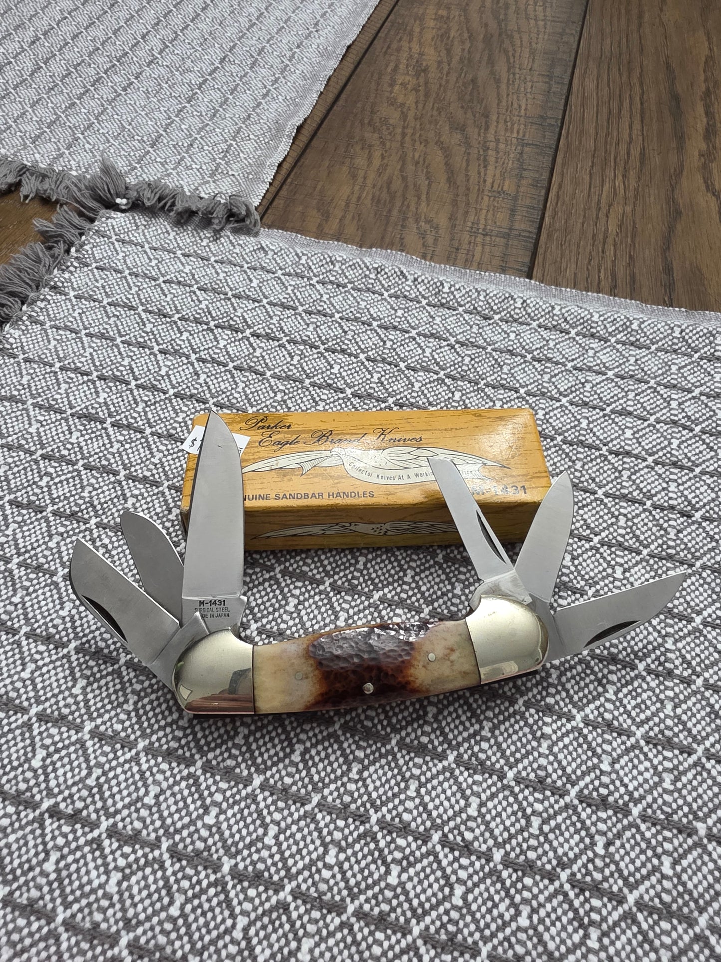 1986 Parker & Son Texas Sesquicentennial Large 6 Blade Canoe M-1431 Sandbar Handles