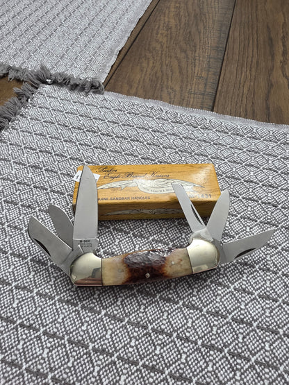 1986 Parker & Son Texas Sesquicentennial Large 6 Blade Canoe M-1431 Sandbar Handles