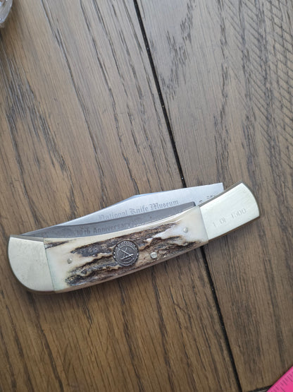 1991 NKCA 10th Anniversary Hen & Rooster Bolster Lock Stag Handle German