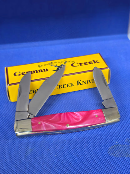 GERMAN CREEK 3 3/4" Stockman Pocket Knife Three Blade Pink Pearl EM2567062PK
