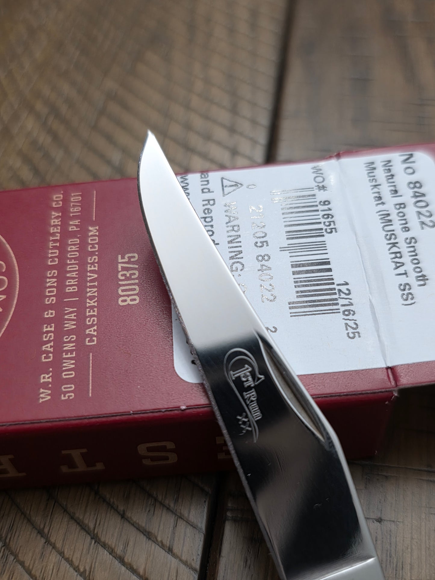 2026 Case XX Smooth Natural Bone Muskrat Red Shield First Production Run 84022