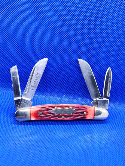 US Classic Congress Red Jig Bone Pocket knife