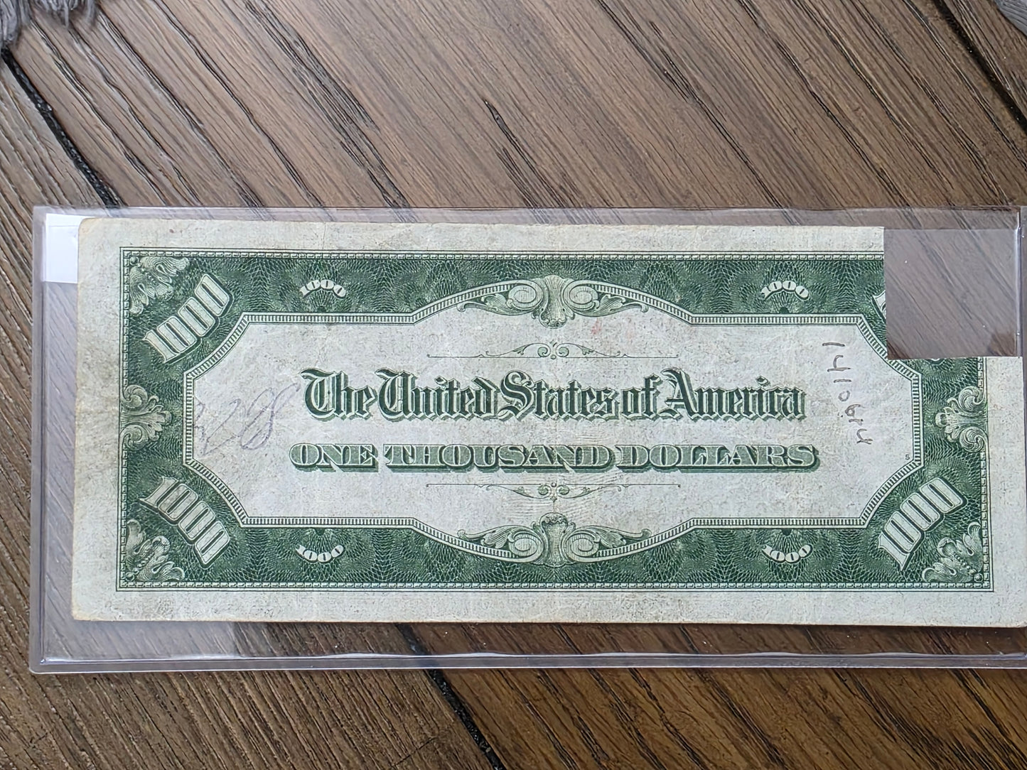 1934 Series $1000 with Missing Corner